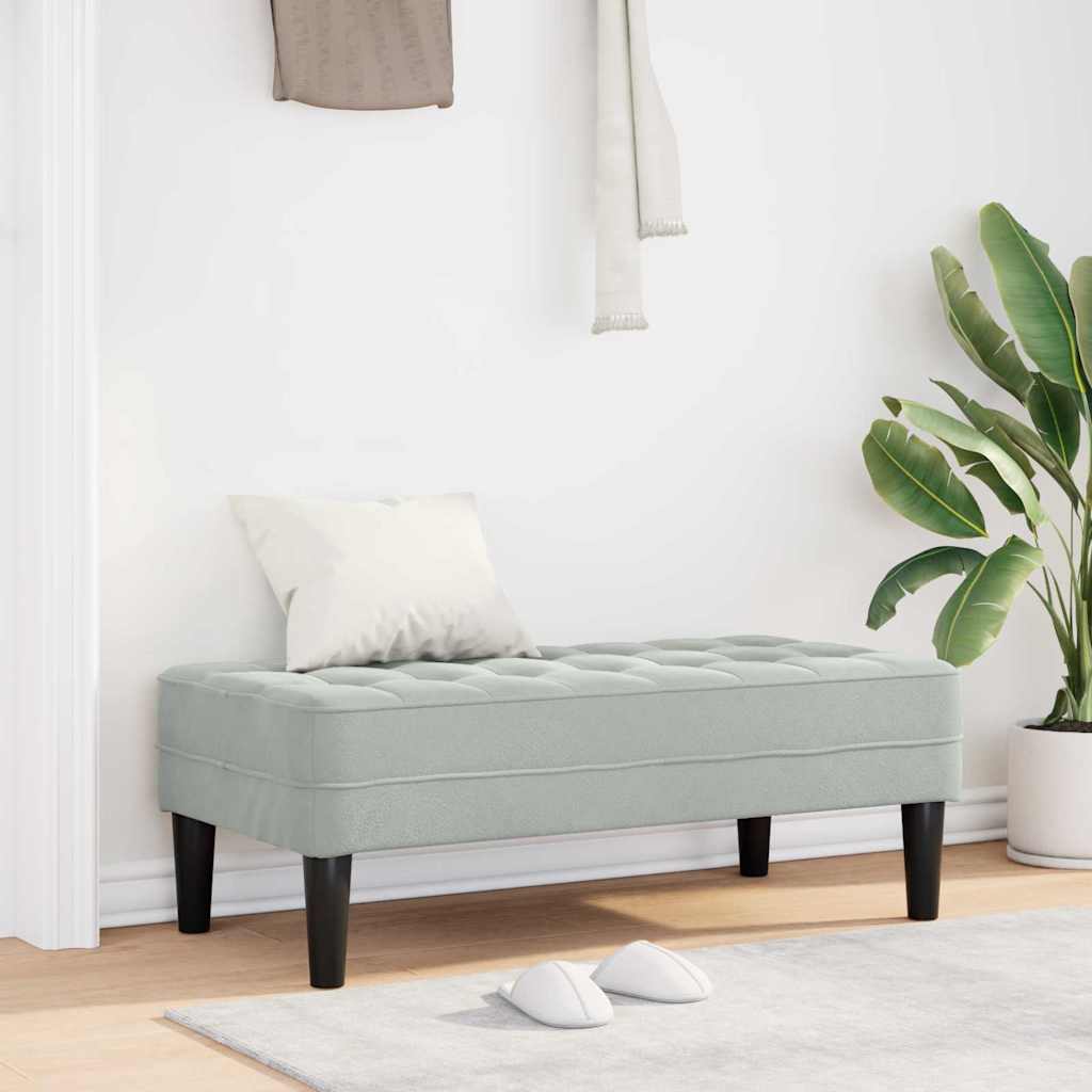 Bank mit Kissen Hellgrau 113 x 57 x 39 cm Samt