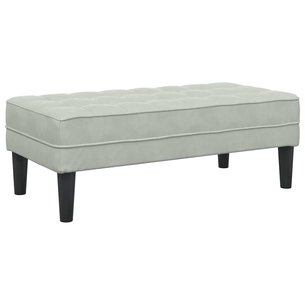 Bank mit Kissen Hellgrau 113 x 57 x 39 cm Samt