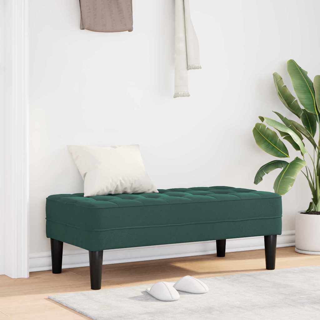 Bank mit Kissen Dunkelgrün 113 x 57 x 39 cm Samt