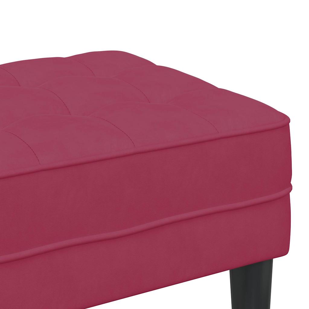 Bank mit Kissen Weinrot 113 x 57 x 39 cm Samt