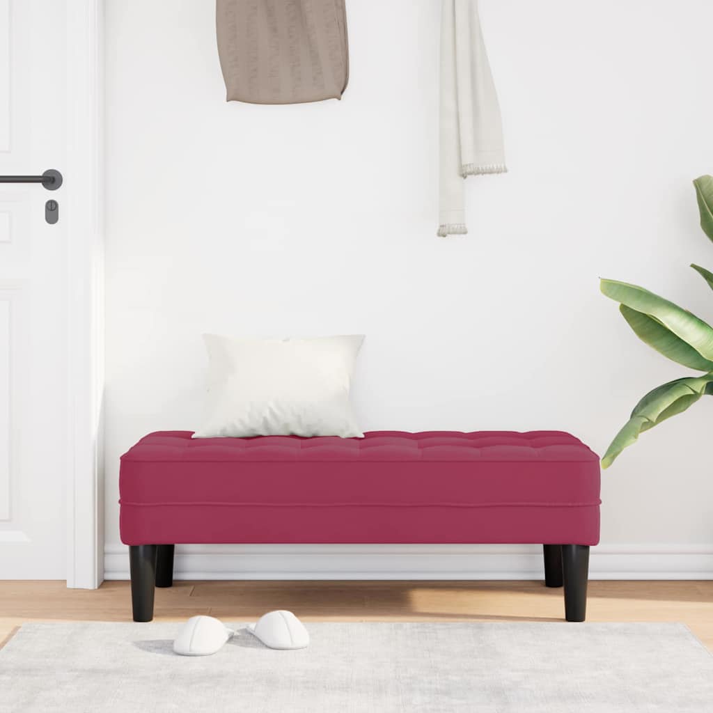 Bank mit Kissen Weinrot 113 x 57 x 39 cm Samt