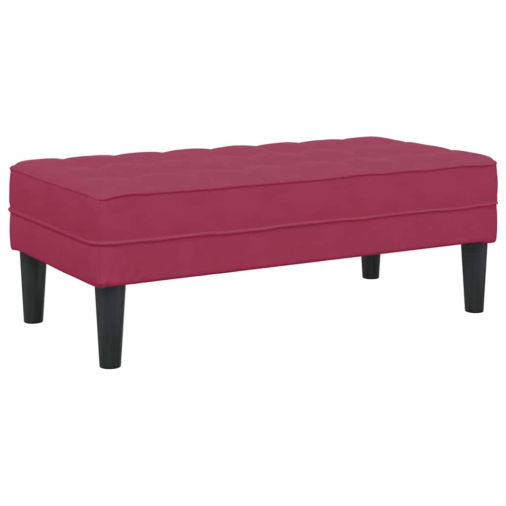 Bank mit Kissen Weinrot 113 x 57 x 39 cm Samt
