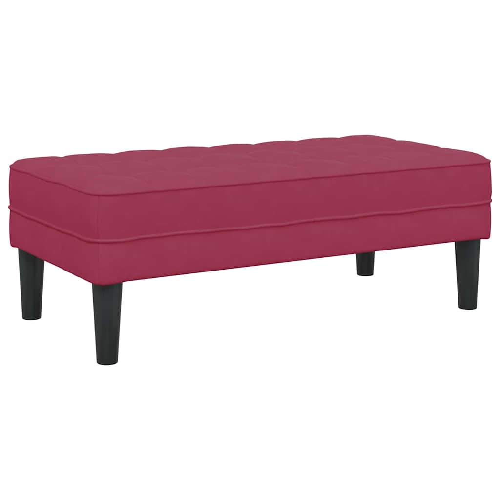Bank mit Kissen Weinrot 113 x 57 x 39 cm Samt