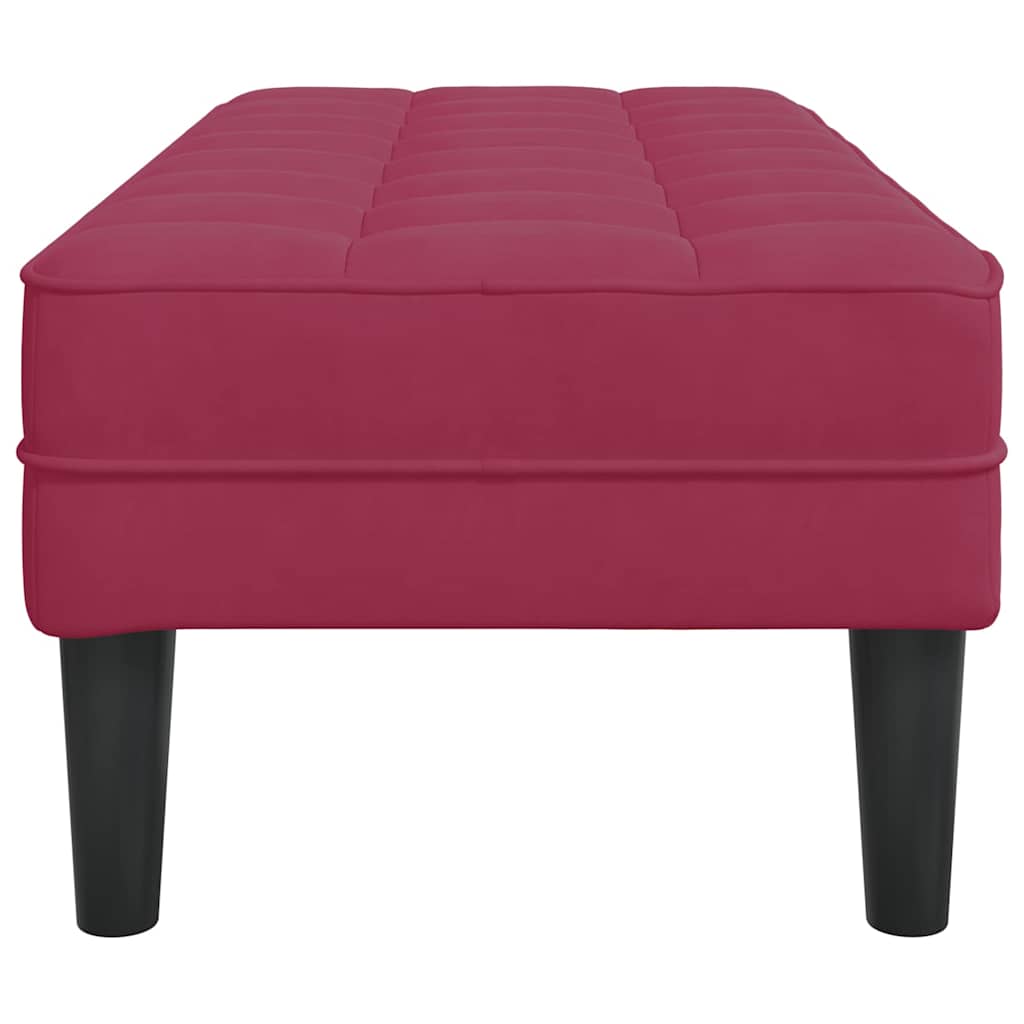 Bank mit Kissen Weinrot 113 x 57 x 39 cm Samt