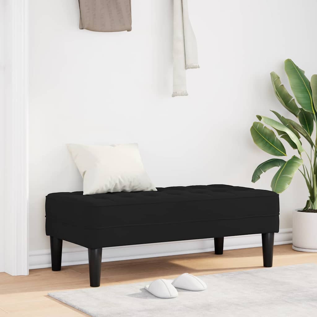 Bank mit Kissen Schwarz 113 x 57 x 39 cm Samt