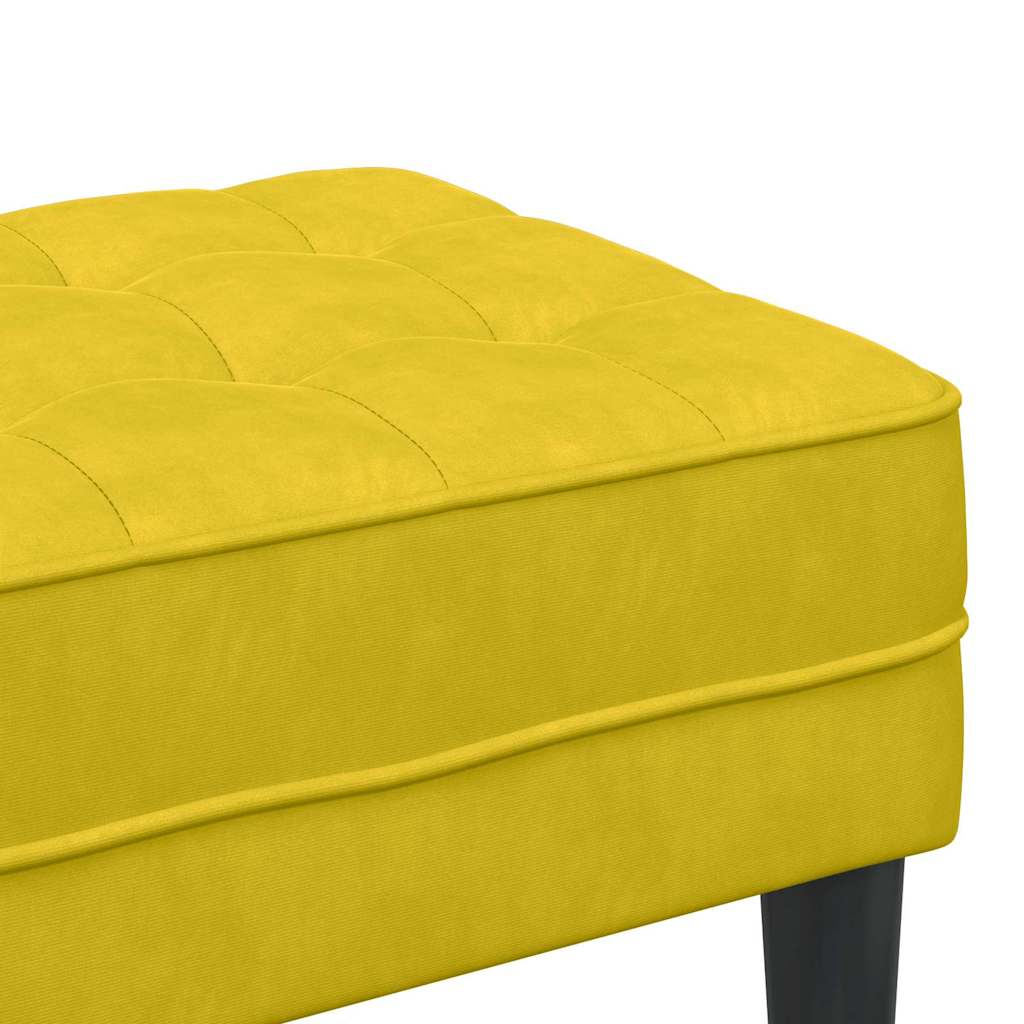 Bank mit Kissen Gelb 113 x 57 x 39 cm Samt