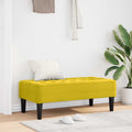 Bank mit Kissen Gelb 113 x 57 x 39 cm Samt