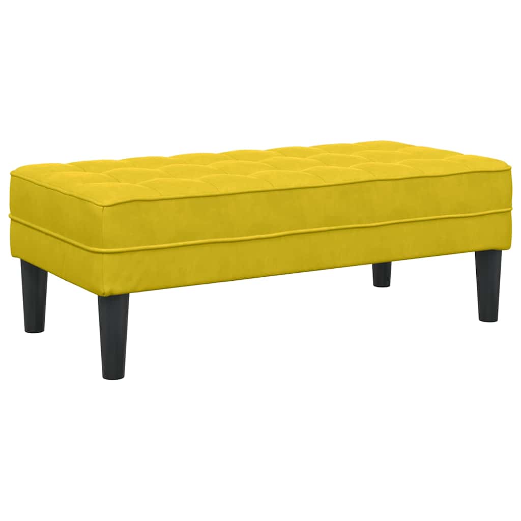 Bank mit Kissen Gelb 113 x 57 x 39 cm Samt