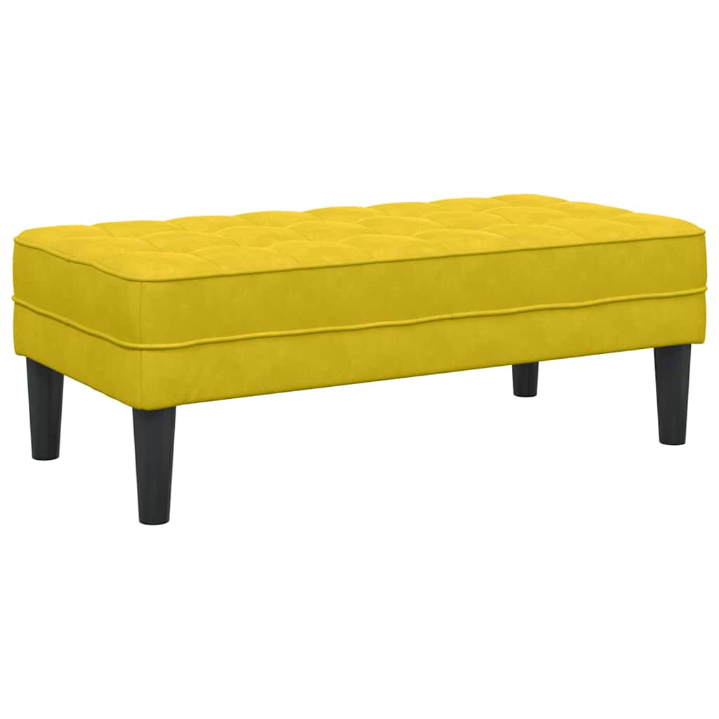 Bank mit Kissen Gelb 113 x 57 x 39 cm Samt