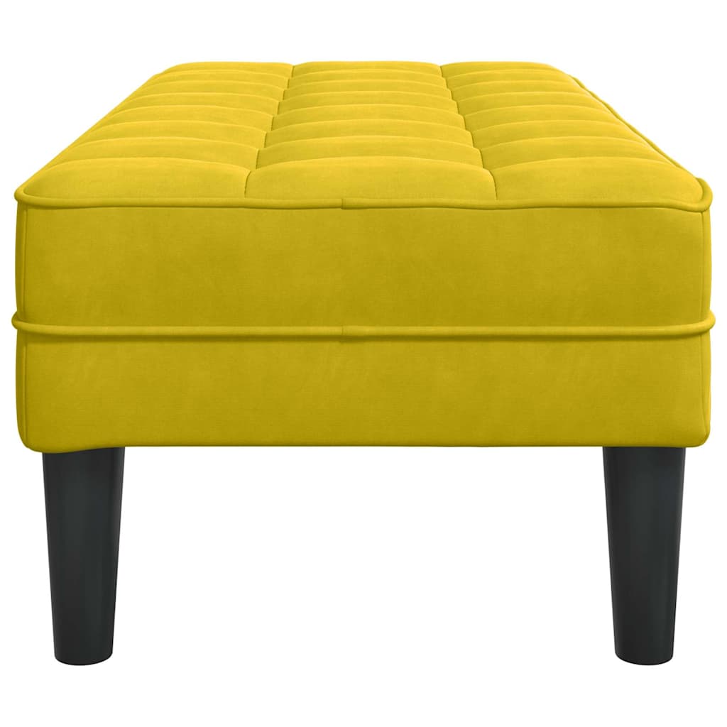 Bank mit Kissen Gelb 113 x 57 x 39 cm Samt