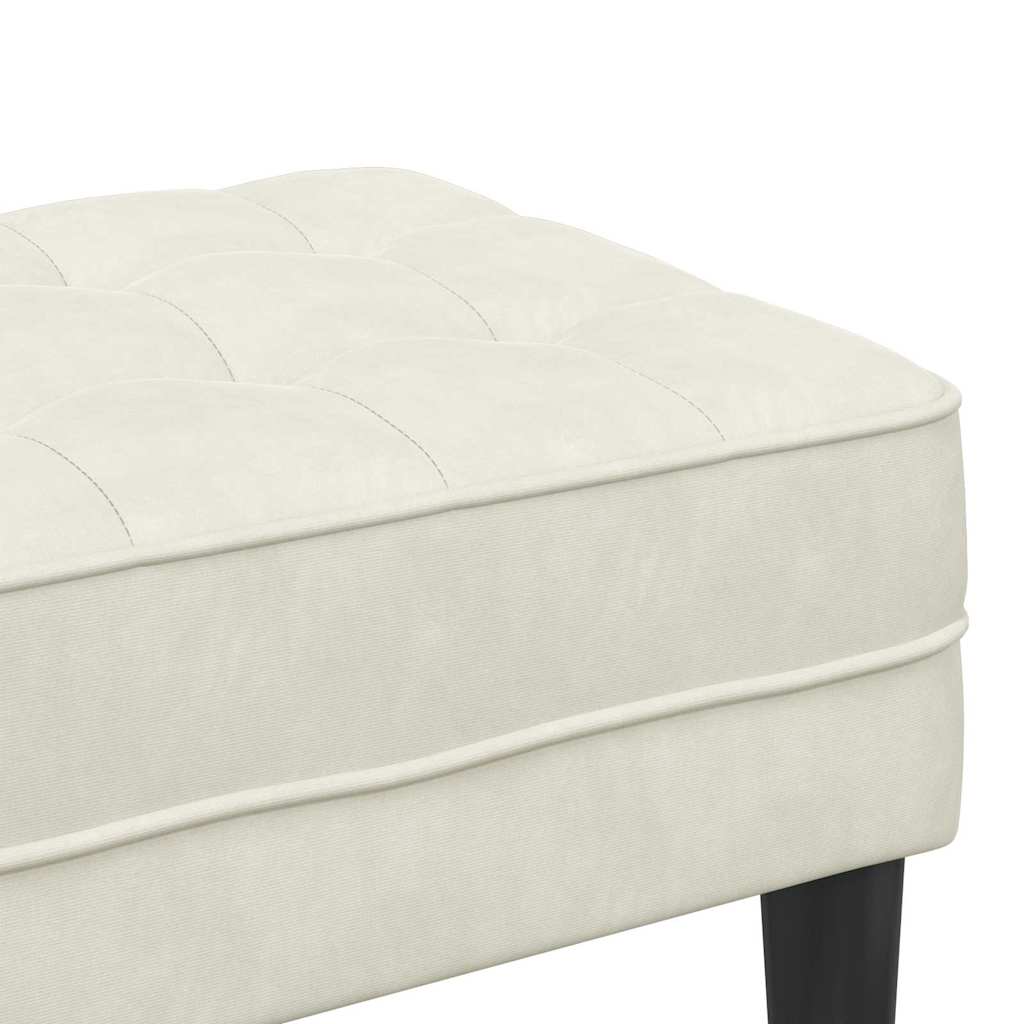 Bank mit Kissen Creme 113 x 57 x 39 cm Samt