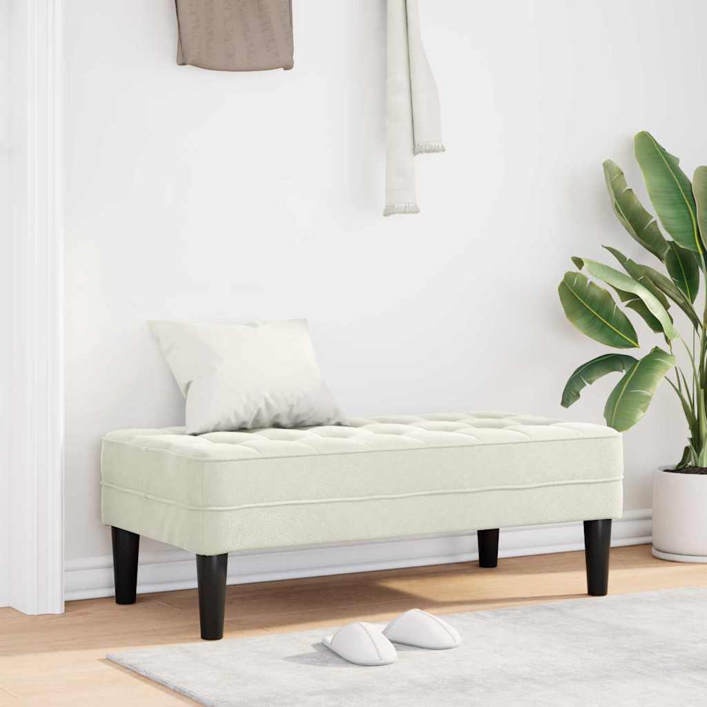 Bank mit Kissen Creme 113 x 57 x 39 cm Samt