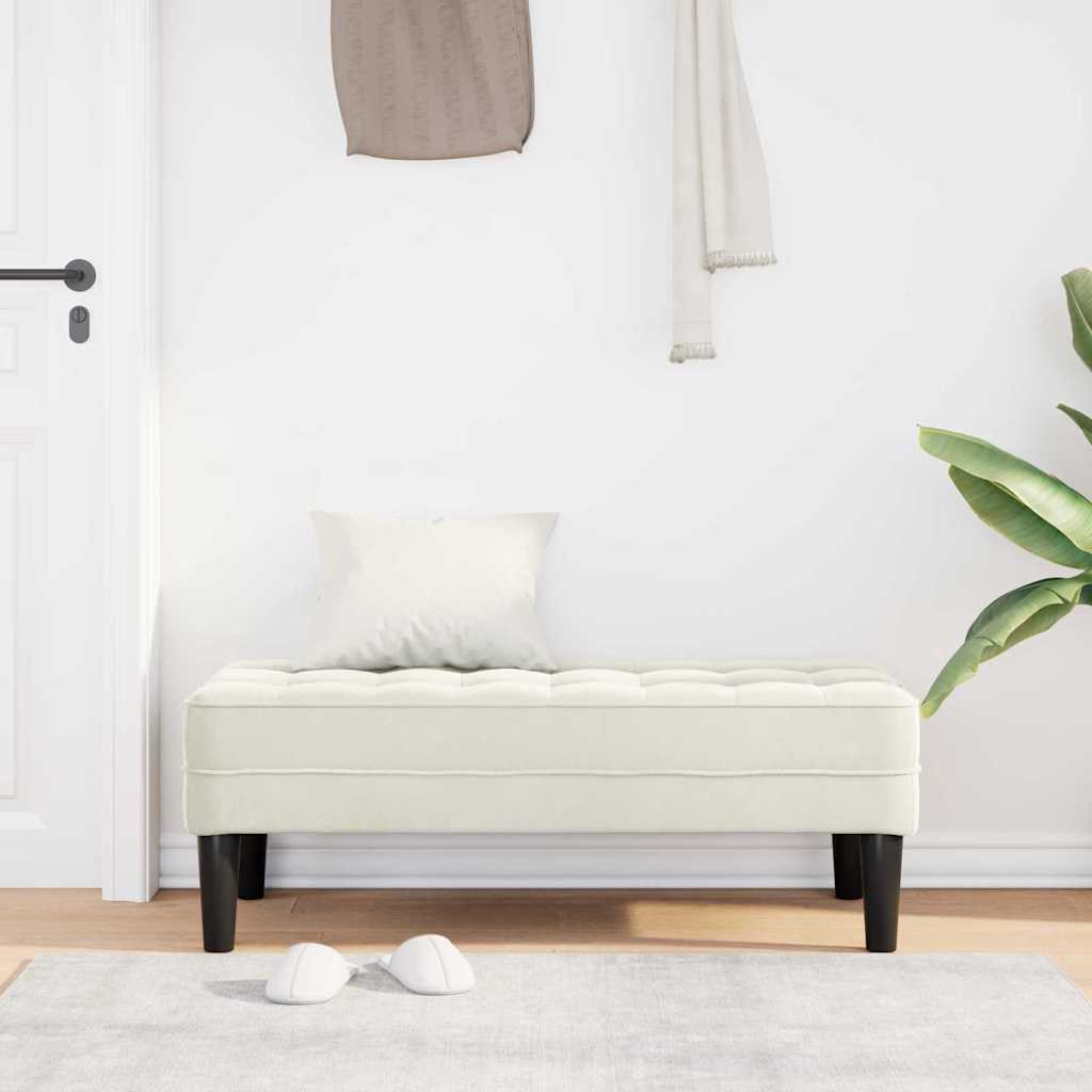 Bank mit Kissen Creme 113 x 57 x 39 cm Samt