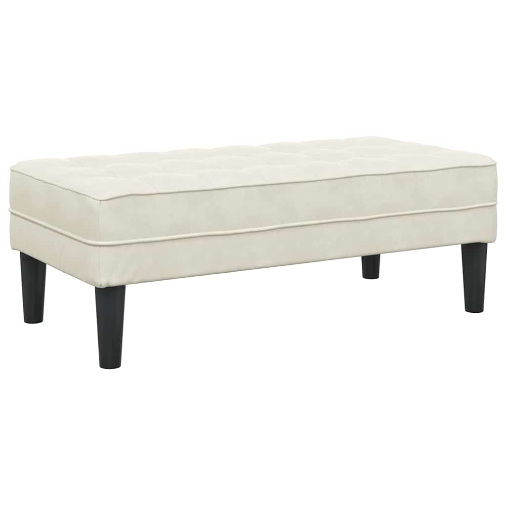 Bank mit Kissen Creme 113 x 57 x 39 cm Samt
