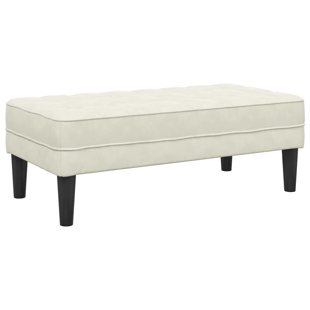 Bank mit Kissen Creme 113 x 57 x 39 cm Samt