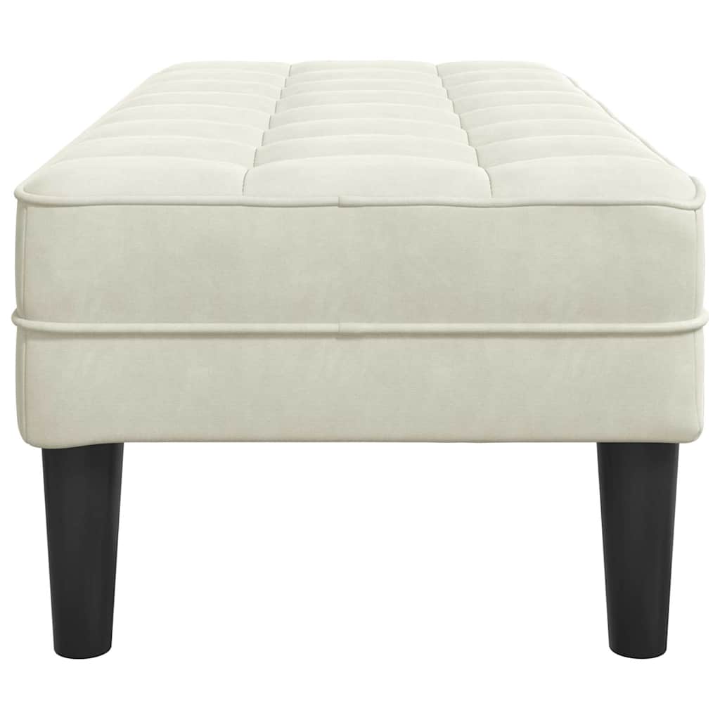 Bank mit Kissen Creme 113 x 57 x 39 cm Samt