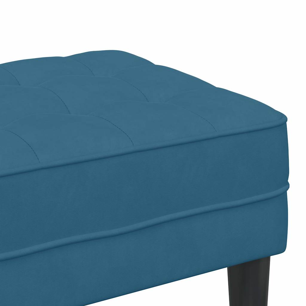 Bank mit Kissen Blau 113 x 57 x 39 cm Samt