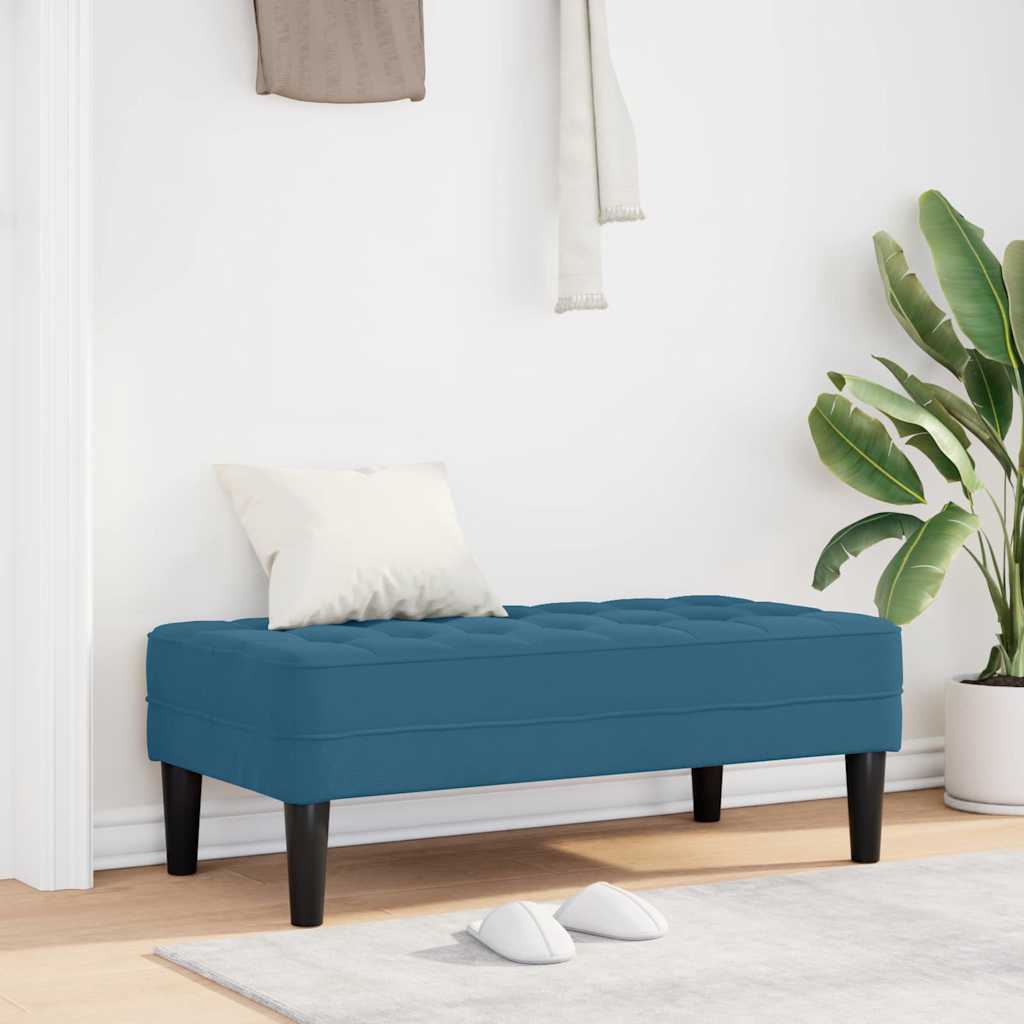 Bank mit Kissen Blau 113 x 57 x 39 cm Samt