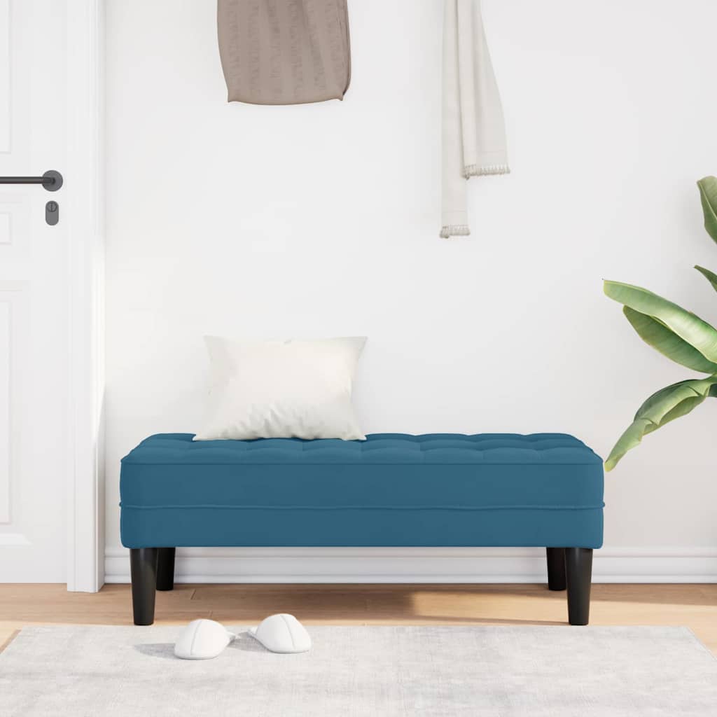 Bank mit Kissen Blau 113 x 57 x 39 cm Samt