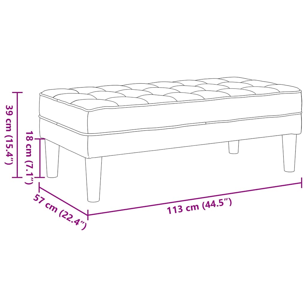 Bank mit Kissen Blau 113 x 57 x 39 cm Samt
