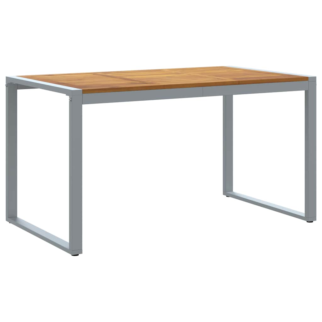 Gartentisch Grau 140 x 80 x 75 cm Massivholz Akazie