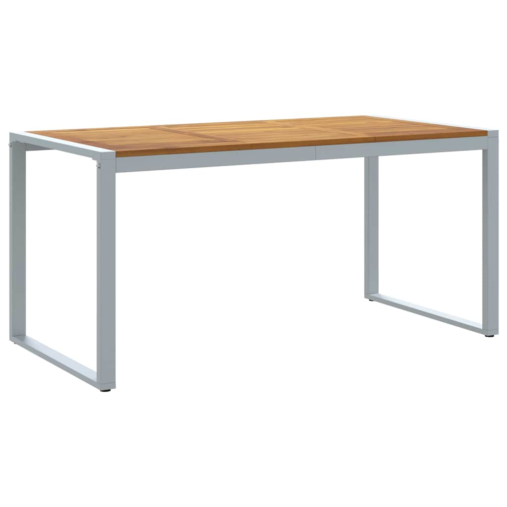 Gartentisch Grau 160 x 80 x 75 cm Massivholz Akazie