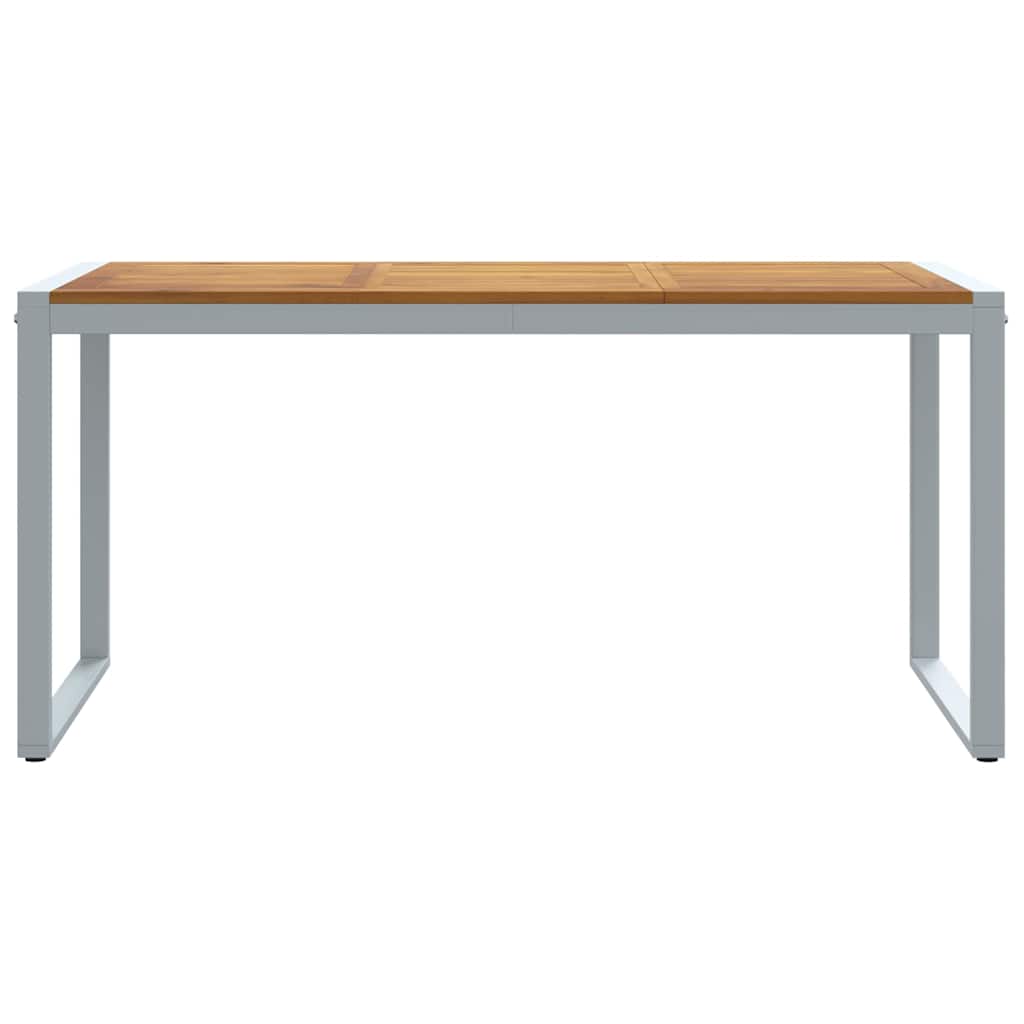 Gartentisch Grau 160 x 80 x 75 cm Massivholz Akazie