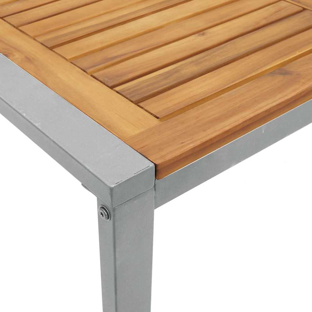 Gartentisch Grau 180 x 90 x 75 cm Massivholz Akazie