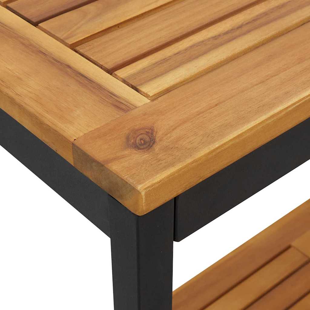 Tisch für Outdoor Natürlich und Schwarz 80 x 35 x 75 cm