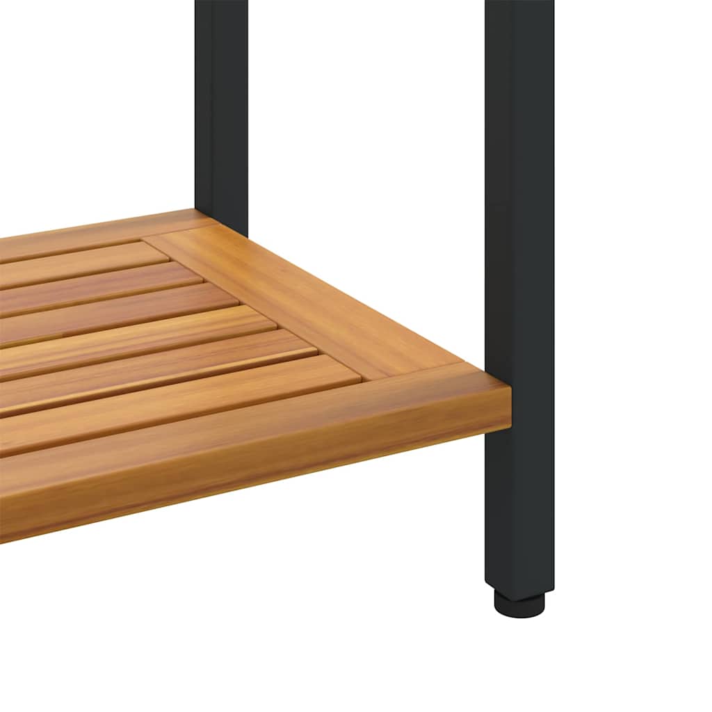 Tisch für Outdoor Natürlich und Schwarz 80 x 35 x 75 cm