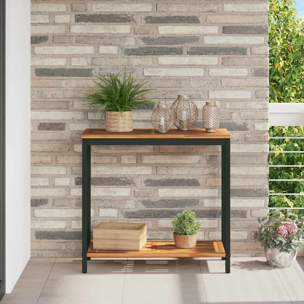 Tisch für Outdoor Natürlich und Schwarz 80 x 35 x 75 cm