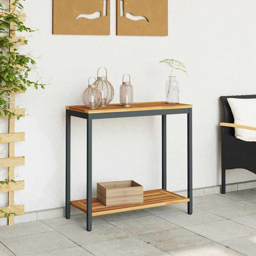 Tisch für Outdoor Natürlich und Schwarz 80 x 35 x 75 cm