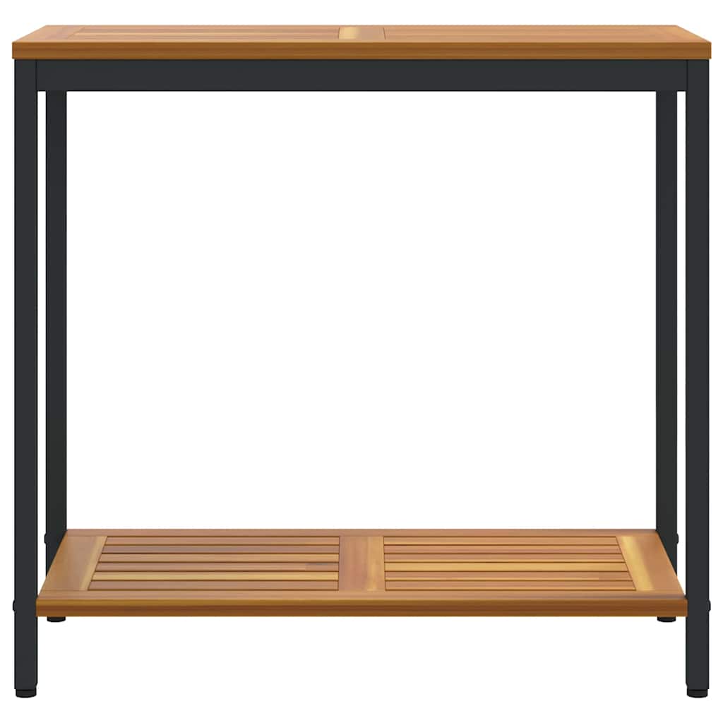Tisch für Outdoor Natürlich und Schwarz 80 x 35 x 75 cm
