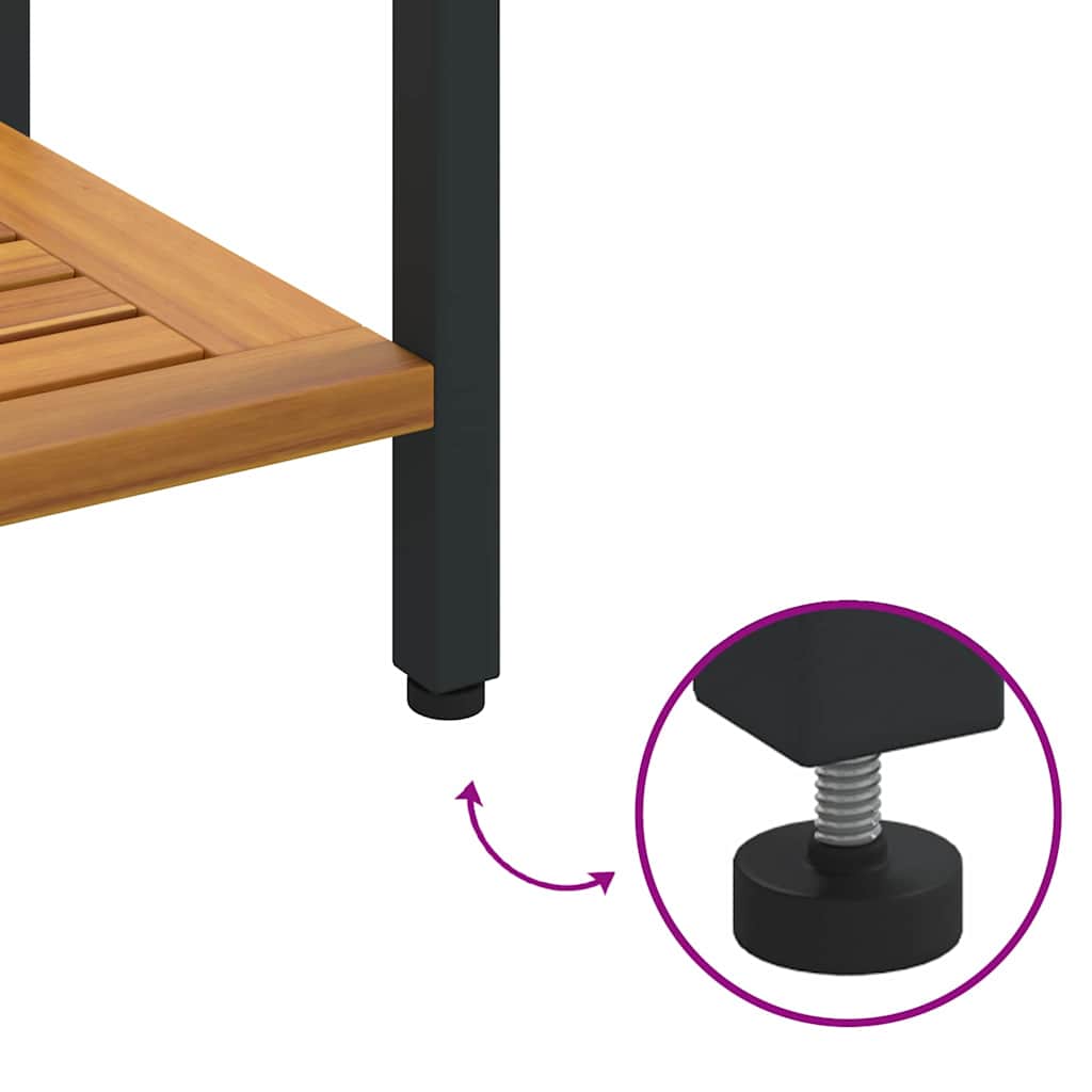 Tisch für Outdoor Natürlich und Schwarz 80 x 35 x 75 cm