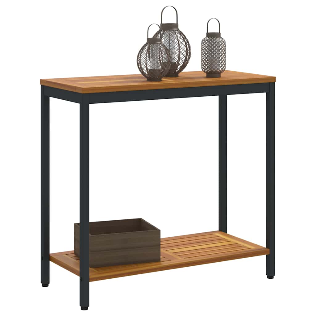 Tisch für Outdoor Natürlich und Schwarz 80 x 35 x 75 cm