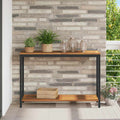 Tisch für Outdoor Natürlich und Schwarz 110 x 35 x 75 cm