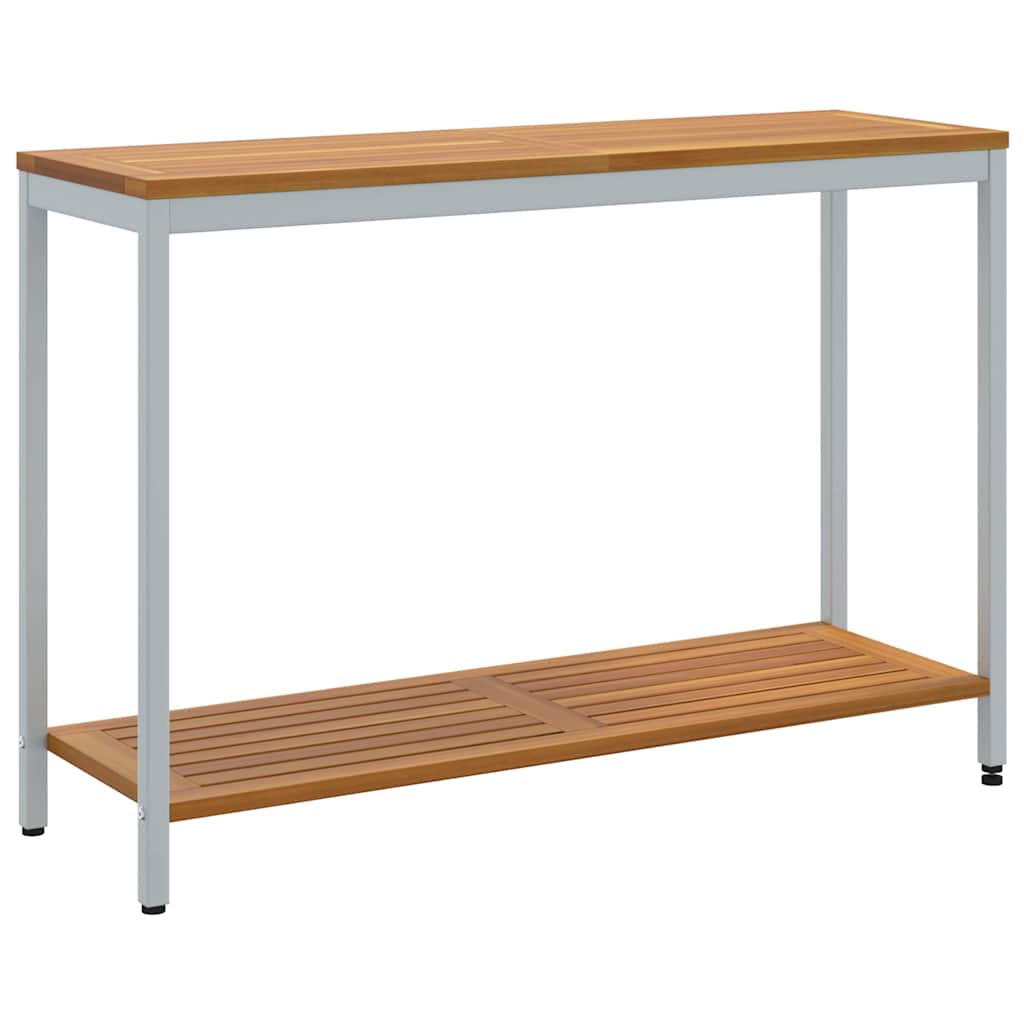 Tisch für Outdoor mit Regal Natürlich und Grau 110 x 35 x 75 cm