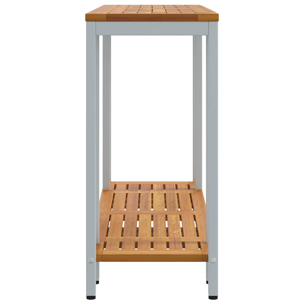 Tisch für Outdoor mit Regal Natürlich und Grau 110 x 35 x 75 cm