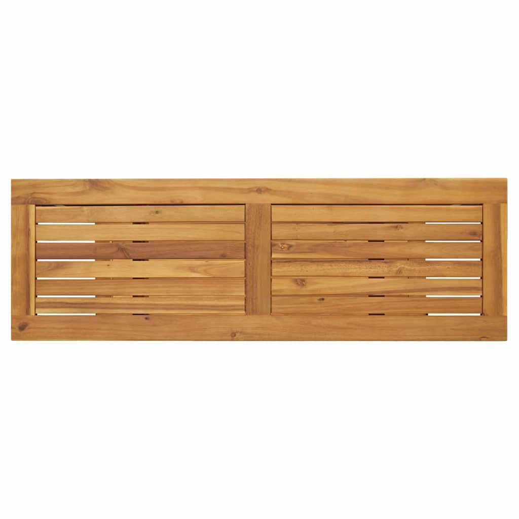 Tisch für Outdoor mit Regal Natürlich und Grau 110 x 35 x 75 cm