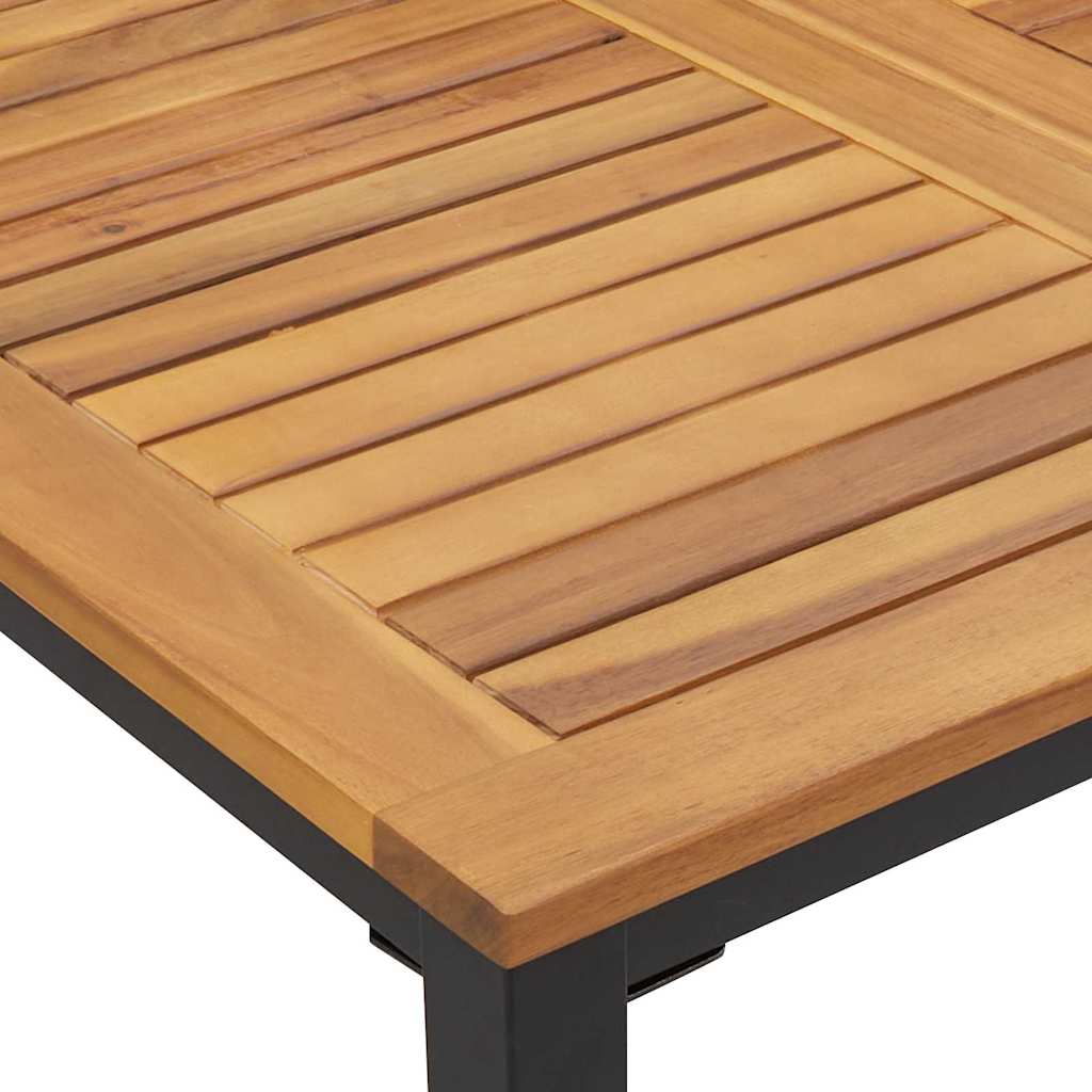 Tisch für Outdoor Natürlich und Schwarz 90 x 90 x 75 cm