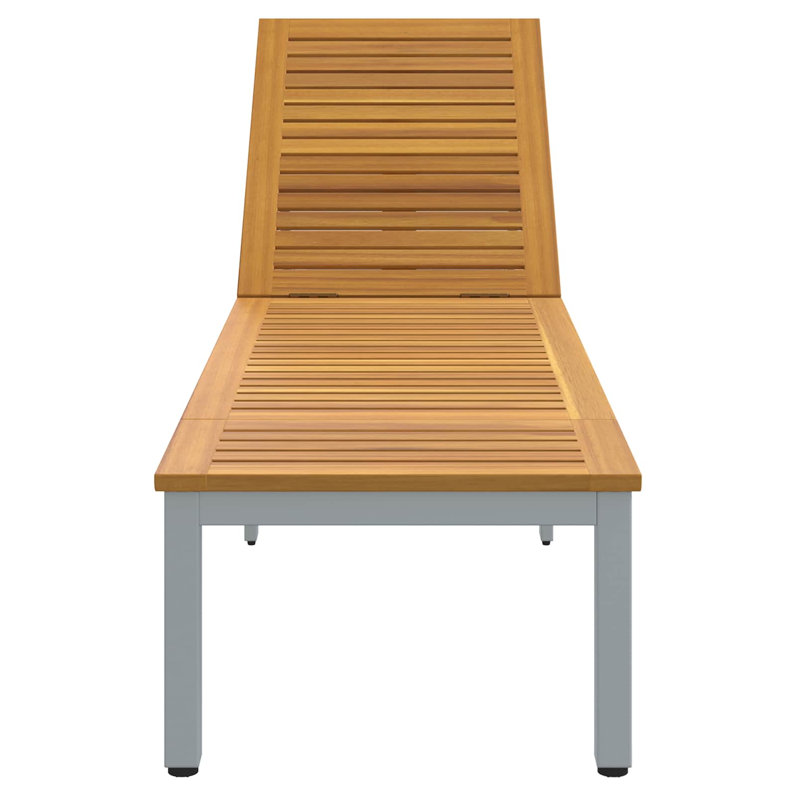 Sonnenliege Grau 200 x 55 x 35 cm Massivholz Akazie