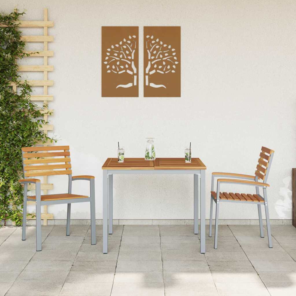 Gartenstuhl 2 pcs Braun 56 x 57 x 87 cm Massivholz Akazie