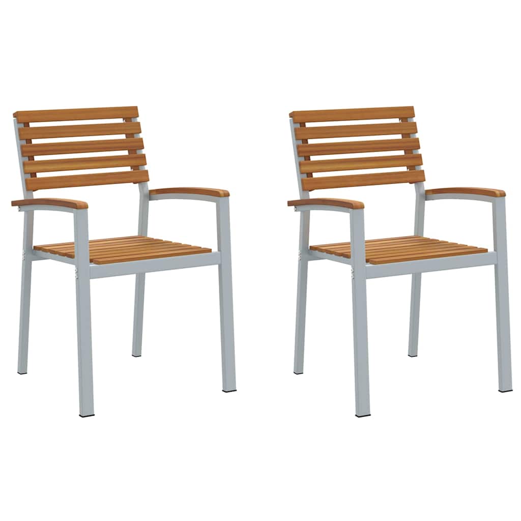 Gartenstuhl 2 pcs Braun 56 x 57 x 87 cm Massivholz Akazie