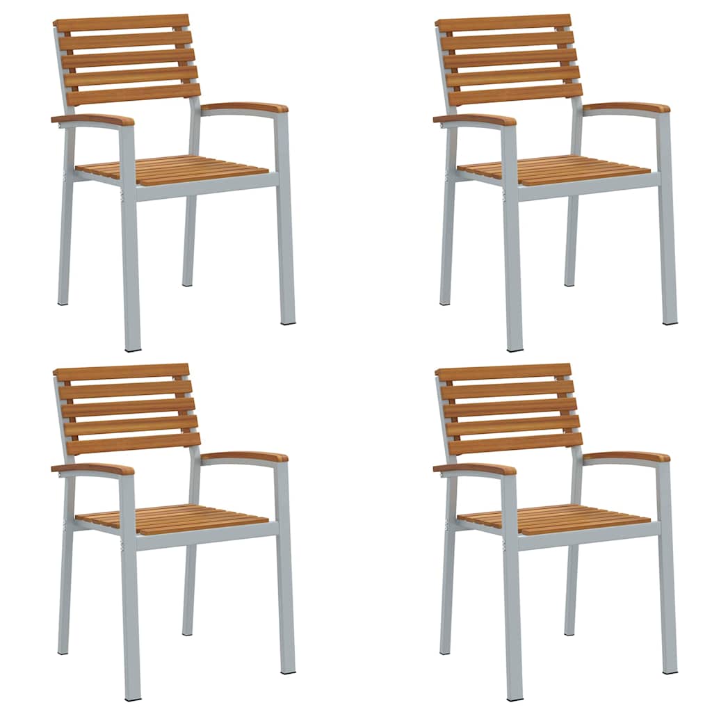 Gartenstuhl 4 pcs Braun 56 x 57 x 87 cm Massivholz Akazie