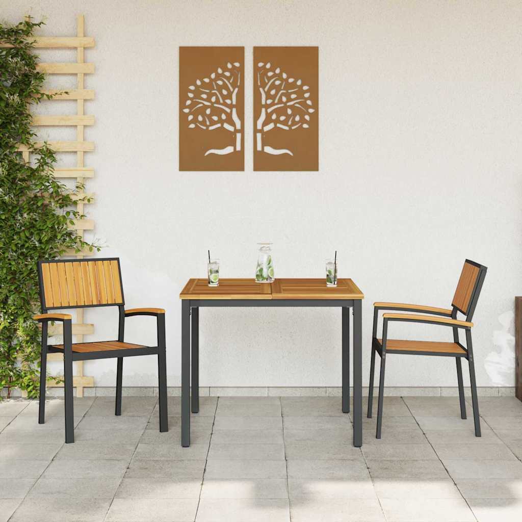 Stapelstuhl 2 pcs Braun 56 x 57 x 87 cm Massivholz Akazie