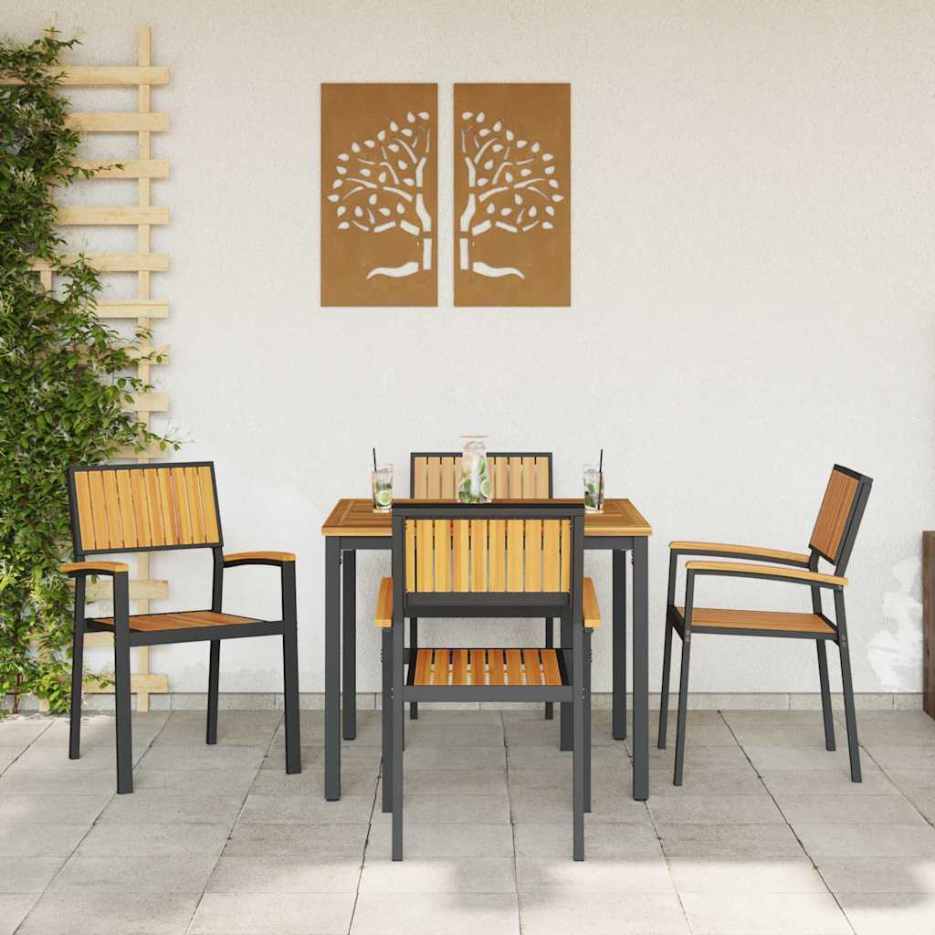 Stapelstuhl 4 pcs Braun 56 x 57 x 87 cm Massivholz Akazie