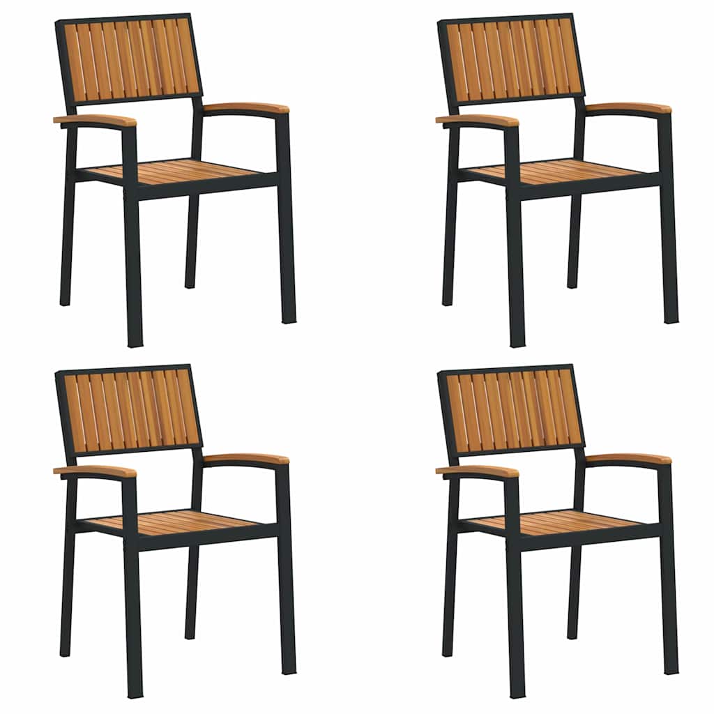 Stapelstuhl 4 pcs Braun 56 x 57 x 87 cm Massivholz Akazie