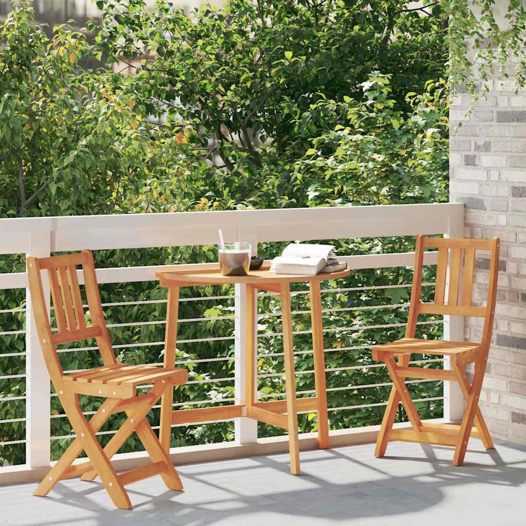 Außen Bistro-Stühle mit Kissen 2 pcs Massivholz Akazie