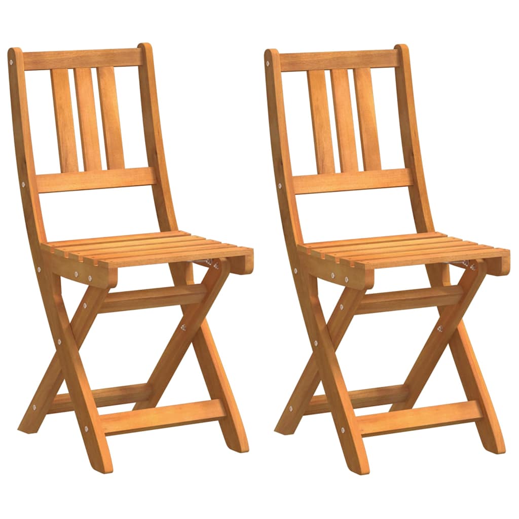 Außen Bistro-Stühle mit Kissen 2 pcs Massivholz Akazie