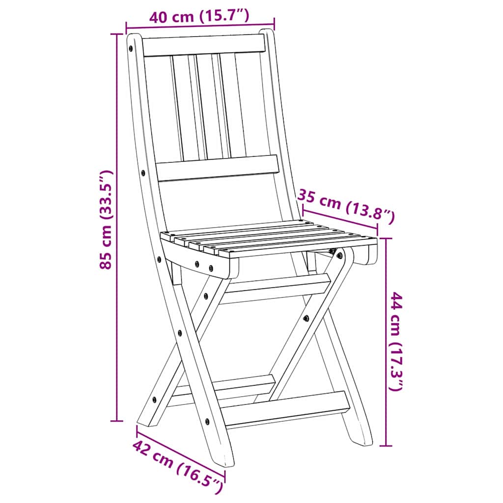 Außen Bistro-Stühle mit Kissen 2 pcs Massivholz Akazie